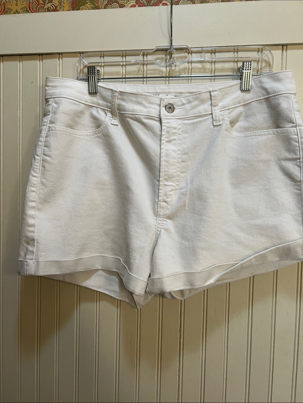 Old Navy High-Rise White Denim Shorts